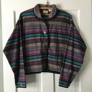 L.L. Bean Women’s sz M Southwestern Print Cotton Jacket Rare Vintage